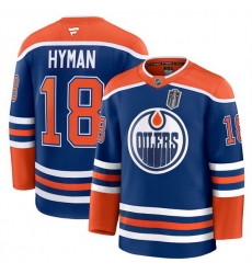 Men Edmonton Oilers 18 Zach Hyman Royal 2025 Stanley Cup Final Patch Stitched Hockey Jersey Men Edmonton Oilers 18 Zach Hyman Royal 2025 Stanley Cup Final Patch Stitched Hockey Jersey