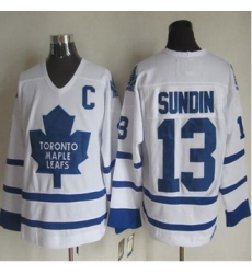Toronto Maple Leafs #13 Mats Sundin White CCM Throwback Stitched NHL Jersey Toronto Maple Leafs #13 Mats Sundin White CCM Throwback Stitched NHL Jersey