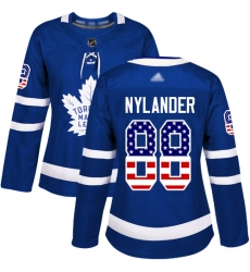 Women Maple Leafs 88 William Nylander Blue Home Authentic USA Flag Stitched Hockey Jersey Women Maple Leafs 88 William Nylander Blue Home Authentic USA Flag Stitched Hockey Jersey