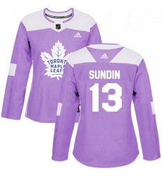 Womens Adidas Toronto Maple Leafs 13 Mats Sundin Authentic Purple Fights Cancer Practice NHL Jersey Womens Adidas Toronto Maple Leafs 13 Mats Sundin Authentic Purple Fights Cancer Practice NHL Jersey