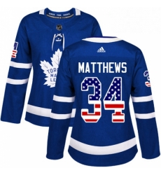 Womens Adidas Toronto Maple Leafs 34 Auston Matthews Authentic Royal Blue USA Flag Fashion NHL Jersey Womens Adidas Toronto Maple Leafs 34 Auston Matthews Authentic Royal Blue USA Flag Fashion NHL Jersey