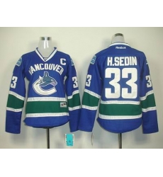 Women Vancouver Canucks #33 H.SEDIN blue jerseys Women Vancouver Canucks #33 H.SEDIN blue jerseys