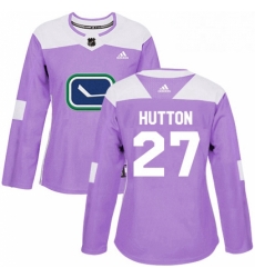 Womens Adidas Vancouver Canucks 27 Ben Hutton Authentic Purple Fights Cancer Practice NHL Jersey Womens Adidas Vancouver Canucks 27 Ben Hutton Authentic Purple Fights Cancer Practice NHL Jersey