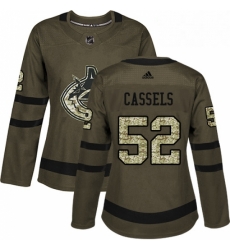 Womens Adidas Vancouver Canucks 52 Cole Cassels Authentic Green Salute to Service NHL Jersey Womens Adidas Vancouver Canucks 52 Cole Cassels Authentic Green Salute to Service NHL Jersey