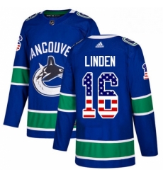 Youth Adidas Vancouver Canucks 16 Trevor Linden Authentic Blue USA Flag Fashion NHL Jersey Youth Adidas Vancouver Canucks 16 Trevor Linden Authentic Blue USA Flag Fashion NHL Jersey