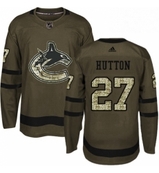 Youth Adidas Vancouver Canucks 27 Ben Hutton Premier Green Salute to Service NHL Jersey Youth Adidas Vancouver Canucks 27 Ben Hutton Premier Green Salute to Service NHL Jersey