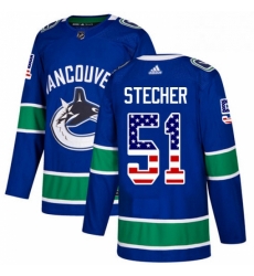 Youth Adidas Vancouver Canucks 51 Troy Stecher Authentic Blue USA Flag Fashion NHL Jersey Youth Adidas Vancouver Canucks 51 Troy Stecher Authentic Blue USA Flag Fashion NHL Jersey