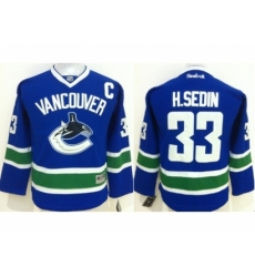 Youth NHL Vancouver Canucks #33 H.SEDIN Blue Jerseys Youth NHL Vancouver Canucks #33 H.SEDIN Blue Jerseys