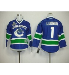 KIDS Vancouver Canucks 1 Roberto Luongo BLUE 2011 tanley Cup Jersey KIDS Vancouver Canucks 1 Roberto Luongo BLUE 2011 tanley Cup Jersey