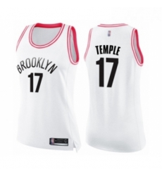 Womens Brooklyn Nets 17 Garrett Temple Swingman White Pink Fashion Basketball Jersey Womens Brooklyn Nets 17 Garrett Temple Swingman White Pink Fashion Basketball Jersey