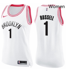 Womens Nike Brooklyn Nets 1 DAngelo Russell Swingman WhitePink Fashion NBA Jersey Womens Nike Brooklyn Nets 1 DAngelo Russell Swingman WhitePink Fashion NBA Jersey