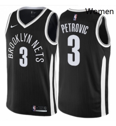 Womens Nike Brooklyn Nets 3 Drazen Petrovic Swingman Black NBA Jersey City Edition Womens Nike Brooklyn Nets 3 Drazen Petrovic Swingman Black NBA Jersey City Edition