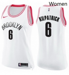 Womens Nike Brooklyn Nets 6 Sean Kilpatrick Swingman WhitePink Fashion NBA Jersey Womens Nike Brooklyn Nets 6 Sean Kilpatrick Swingman WhitePink Fashion NBA Jersey