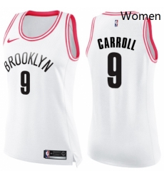 Womens Nike Brooklyn Nets 9 DeMarre Carroll Swingman WhitePink Fashion NBA Jersey Womens Nike Brooklyn Nets 9 DeMarre Carroll Swingman WhitePink Fashion NBA Jersey
