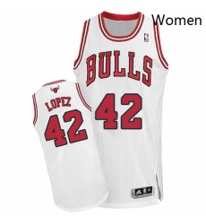 Womens Adidas Chicago Bulls 42 Robin Lopez Authentic White Home NBA Jersey Womens Adidas Chicago Bulls 42 Robin Lopez Authentic White Home NBA Jersey