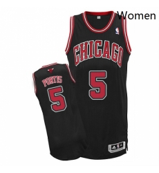 Womens Adidas Chicago Bulls 5 Bobby Portis Authentic Black Alternate NBA Jersey 