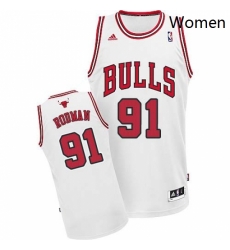 Womens Adidas Chicago Bulls 91 Dennis Rodman Swingman White Home NBA Jersey Womens Adidas Chicago Bulls 91 Dennis Rodman Swingman White Home NBA Jersey