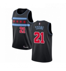 Womens Chicago Bulls 21 Thaddeus Young Swingman Black Basketball Jersey City Edition Womens Chicago Bulls 21 Thaddeus Young Swingman Black Basketball Jersey City Edition