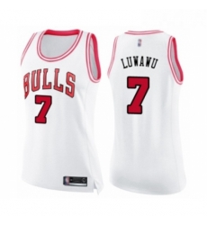 Womens Chicago Bulls 7 Timothe Luwawu Swingman Whit Pink Fashion Basketball Jerse Womens Chicago Bulls 7 Timothe Luwawu Swingman Whit Pink Fashion Basketball Jerse