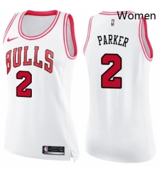 Womens Nike Chicago Bulls 2 Jabari Parker Swingman White Pink Fashion NBA Jersey Womens Nike Chicago Bulls 2 Jabari Parker Swingman White Pink Fashion NBA Jersey