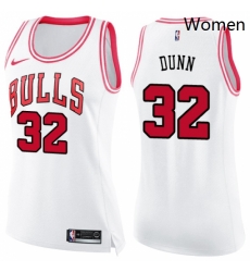 Womens Nike Chicago Bulls 32 Kris Dunn Swingman WhitePink Fashion NBA Jersey Womens Nike Chicago Bulls 32 Kris Dunn Swingman WhitePink Fashion NBA Jersey