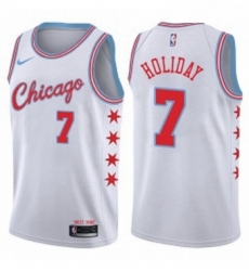 Womens Nike Chicago Bulls 7 Justin Holiday Swingman White NBA Jersey City Edition Womens Nike Chicago Bulls 7 Justin Holiday Swingman White NBA Jersey City Edition