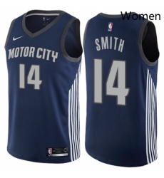 Womens Nike Detroit Pistons 14 Ish Smith Swingman Navy Blue NBA Jersey City Edition Womens Nike Detroit Pistons 14 Ish Smith Swingman Navy Blue NBA Jersey City Edition