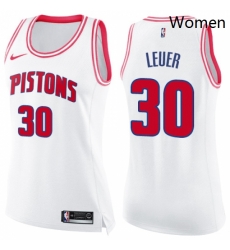 Womens Nike Detroit Pistons 30 Jon Leuer Swingman WhitePink Fashion NBA Jersey Womens Nike Detroit Pistons 30 Jon Leuer Swingman WhitePink Fashion NBA Jersey