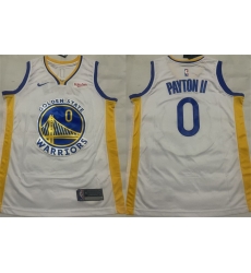 Men Golden State Warriors 0 Gary Payton II White Association Edition Stitched Basketball Jersey