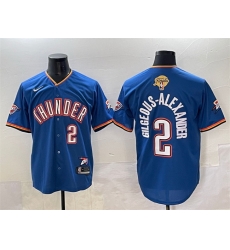Men Oklahoma City Thunder 2 Shai Gilgeous Alexander Blue 2025 Finals Vapor Stitched Baseball Jersey Men Oklahoma City Thunder 2 Shai Gilgeous Alexander Blue 2025 Finals Vapor Stitched Baseball Jersey