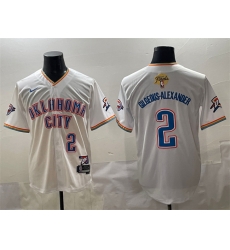 Men Oklahoma City Thunder 2 Shai Gilgeous Alexander White 2025 Finals Vapor Stitched Baseball Jersey Men Oklahoma City Thunder 2 Shai Gilgeous Alexander White 2025 Finals Vapor Stitched Baseball Jersey