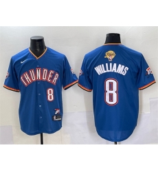 Men Oklahoma City Thunder 8 Jalen Williams Blue 2025 Finals Vapor Stitched Baseball Jersey Men Oklahoma City Thunder 8 Jalen Williams Blue 2025 Finals Vapor Stitched Baseball Jersey