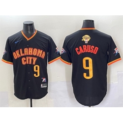 Men Oklahoma City Thunder 9 Alex Caruso Black 2025 Finals Vapor Stitched Baseball Jersey