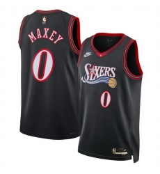 Men Philadelphia 76ers 0 Tyrese Maxey Black 2025 Classic Edition Stitched Jersey Men Philadelphia 76ers 0 Tyrese Maxey Black 2025 Classic Edition Stitched Jersey