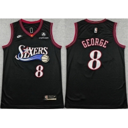 Men Philadelphia 76ers 8 Paul George Black 2025 Classic Edition Stitched Stitched Jersey