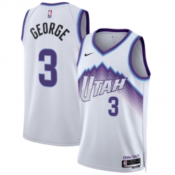 Men Utah Jazz 3 Keyonte George White 2025 Association Edition Stitched Basketball Jersey