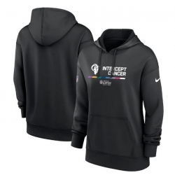 Women Los Angeles Rams 2022 Black NFL Crucial Catch Therma Performance Pullover Hoodie