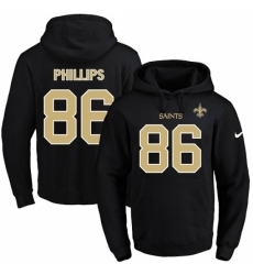 NFL Mens Nike New Orleans Saints 86 John Phillips Black Name Number Pullover Hoodie NFL Mens Nike New Orleans Saints 86 John Phillips Black Name Number Pullover Hoodie