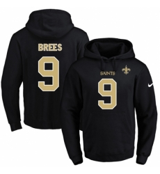 NFL Mens Nike New Orleans Saints 9 Drew Brees Black Name Number Pullover Hoodie NFL Mens Nike New Orleans Saints 9 Drew Brees Black Name Number Pullover Hoodie