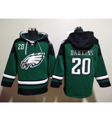 Philadelphia Eagles Green Sitched Pullover Hoodie#20 Brian Dawkins