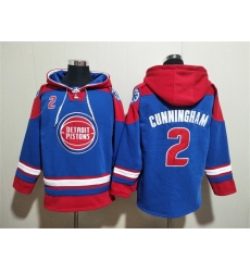 Men Detroit Pistons 2 Cade Cunningham Blue Red Lace Up Pullover Hoodie Men Detroit Pistons 2 Cade Cunningham Blue Red Lace Up Pullover Hoodie