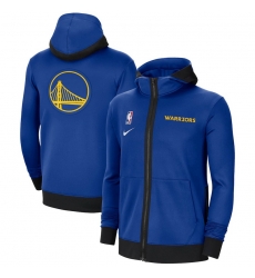 Men Nike Golden State Warriors Royal Authentic Showtime Performance Full Zip Hoodie Jacket Men Nike Golden State Warriors Royal Authentic Showtime Performance Full Zip Hoodie Jacket