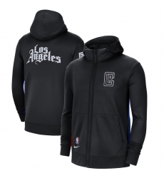 Men Nike Los Angeles Clippers Black City Edition Showtime Full Zip Hoodie Men Nike Los Angeles Clippers Black City Edition Showtime Full Zip Hoodie