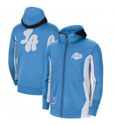 Men Nike Los Angeles Lakers Showtime Performance Full Zip Hoodie Jacket Men Nike Los Angeles Lakers Showtime Performance Full Zip Hoodie Jacket