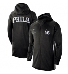 Men Nike Philadelphia 76ers Heathered Black Authentic Showtime Therma Flex Performance Full Zip Hoodie Men Nike Philadelphia 76ers Heathered Black Authentic Showtime Therma Flex Performance Full Zip Hoodie