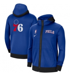 Men Nike Philadelphia 76ers Royal Authentic Showtime Performance Full Zip Hoodie Jacket Men Nike Philadelphia 76ers Royal Authentic Showtime Performance Full Zip Hoodie Jacket