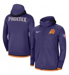 Men Phoenix Suns Nike 75th Anniversary Performance Showtime Full Zip Hoodie Jacket Purple Men Phoenix Suns Nike 75th Anniversary Performance Showtime Full Zip Hoodie Jacket Purple