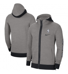 Men Nike Portland Trail Blazers Heathered Charcoal Authentic Showtime Performance Full Zip Hoodie Jacket Men Nike Portland Trail Blazers Heathered Charcoal Authentic Showtime Performance Full Zip Hoodie Jacket