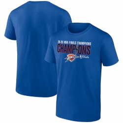 Men Oklahoma City Thunder Blue 2025 Finals Champions Fast Break Hometown T Shirt