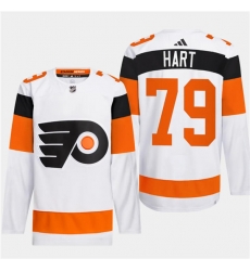 Men's Philadelphia Flyers #79 Carter Hart White 2024 Stadium Series Stitched Jersey
